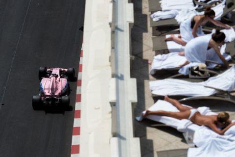 Sergio Perez (MEX) Sahara Force India F1 VJM10.
Monaco Grand Prix, Thursday 25th May 2017. Monte Carlo, Monaco.