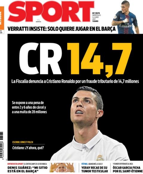 Oι καταλανικές εφημερίδες τρολάρουν τον Ρονάλντο για τη φοροδιαφυγή
