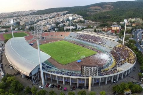 Αεροφωτογραφίες του Καυτατζογλείου σταδίου κατά την διάρκεια του ποδοσφαιρικού αγώνα Ηρακλής - Πανιώνιος  
(ΜΟΤΙΟΝΤΕΑΜ/ΒΑΣΙΛΗΣ ΒΕΡΒΕΡΙΔΗΣ)