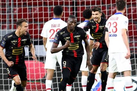 Ο Σερού Γκιρασί της Ρεν πανηγυρίζει γκολ που σημείωσε κόντρα στην Παρί για τη Ligue 1 2020-2021 στο "Ροαζόν Παρκ", Ρεν | Κυριακή 9 Μαΐου 2021