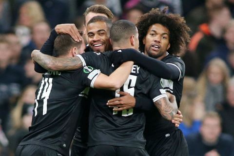 Οι παίκτες του ΠΑΟΚ πανηγυρίζουν τη νίκη επί της Κοπεγχάγης | 21 Οκτωβρίου 2021