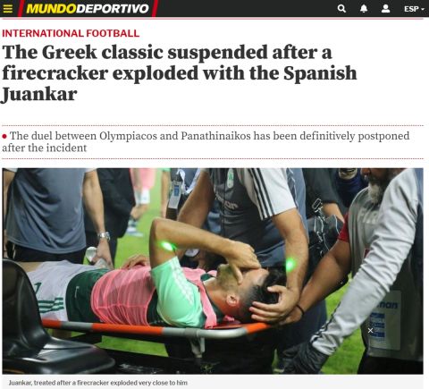 Το δημοσίευμα της Mundo Deportivo για τη διακοπή του Ολυμπιακός - Παναθηναϊκός 