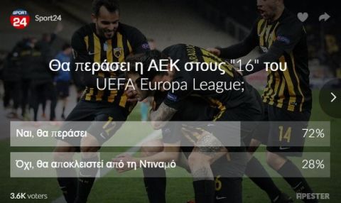 Ο κόσμος μίλησε: Η ΑΕΚ θα προκριθεί στους "16" του Europa League 