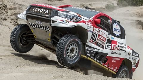 Nasser Al-Attiyah (QAT) of Toyota Gazoo Racing SA races during stage 03 of Rally Dakar 2019 from San Juan de Marcona to Arequipa, Peru on January 09, 2019 // Marcelo Maragni/Red Bull Content Pool // AP-1Y2YGYBMS1W11 // Usage for editorial use only // Please go to www.redbullcontentpool.com for further information. // 