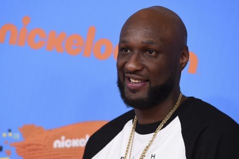 Lamar Odom arrives at the Kids' Choice Awards at The Forum on Saturday, March 24, 2018, in Inglewood, Calif. (Photo by Jordan Strauss/Invision/AP)