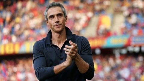 BASEL, SWITZERLAND - AUGUST 09: Head coach Paulo Sousa applauds the fans prior to the Raiffeisen Super League match between FC Basel and FC Zurich at St. Jakob-Park on August 9, 2014 in Basel, Switzerland. (Photo by Philipp Schmidli/Bongarts/Getty Images)