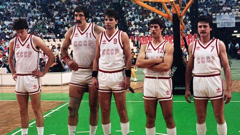Η αρχική πεντάδα της Σοβιετικής Ένωσης στο EuroBasket 1987