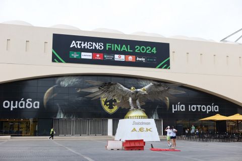 Εικόνες από την OPAP Arena, ενόψει του τελικού του Conference League μεταξύ του Ολυμπιακού και της Φιορεντίνα 