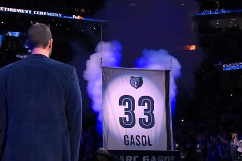 NBA: Οι Μέμφις Γκρίζλις απέσυραν τη φανέλα του Μαρκ Γκασόλ