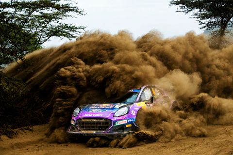 Sébastien Loeb (FRA) and Isabelle Galmiche (FRA) Of team M-SPORT FORD WORLD RALLY TEAM perform during World Rally Championship Kenya 2022 in Naivasha, Kenya on June 26, 2022 // Jaanus Ree / Red Bull Content Pool // SI202206260111 // Usage for editorial use only // 