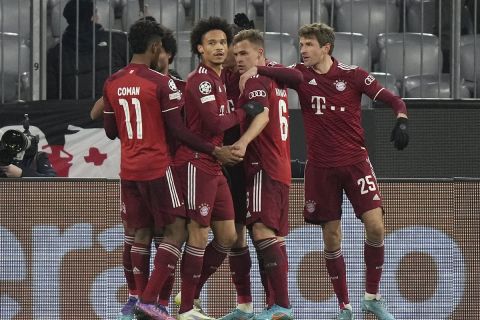 Οι παίκτες της Μπάγερν πανηγυρίζουν το γκολ επί της Ζάλτσμπουργκ | 8 Μαρτίου 2022