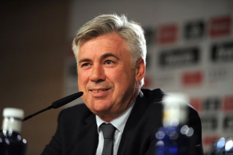 MADRID, SPAIN - JUNE 26:  Carlo Ancelotti holds a press conference after he was presented as Real Madrid's new head coach at Estadio Bernabeu on June 26, 2013 in Madrid, Spain.  (Photo by Denis Doyle/Getty Images)