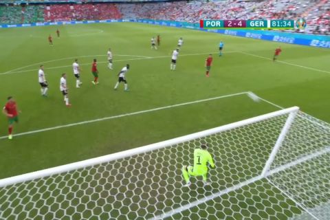 Το σουτ του Ρενάτο Σάντσες σταμάτησε στο δοκάρι στο ματς της Πορτογαλίας με την Γερμανία για το Euro 2020