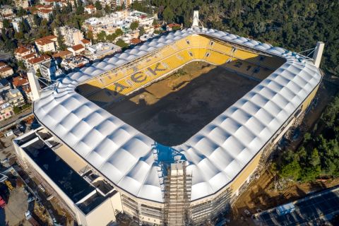 Το υπό κατασκευή γήπεδο της ΑΕΚ στη Νέα Φιλαδέλφεια