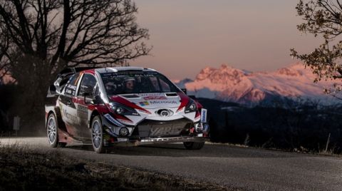 WRC champion Sébastien Ogier leads Andreas Mikkelsen and Dani Sordo in Monte-Carlo season opener. The Frenchman recovered from a spin on the opening stage on Thursday night to secure a handy 17.3sec lead heading into day two. // Jari-Matti Latvala (FIN), Miikka Anttila (FIN) perform during FIA World Rally Championship 2018 in Monte Carlo, Monaco on 24.01.2018 // Jaanus Ree/Red Bull Content Pool via AP Images  // For more content, pictures and videos like this please go to http://www.redbullcontentpool.com