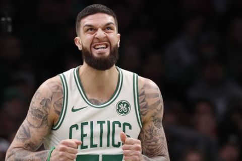 Boston Celtics' Vincent Poirier during the fourth quarter of an NBA basketball game against the Washington Wizards Wednesday, Nov. 13, 2019, in Boston. (AP Photo/Winslow Townson)