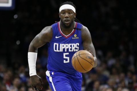 Los Angeles Clippers' Montrezl Harrell plays during an NBA basketball game against the Philadelphia 76ers, Tuesday, Feb. 11, 2020, in Philadelphia. (AP Photo/Matt Slocum)