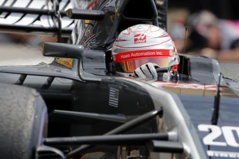Haas driver Kevin Magnussen of Denmark steers his car during the first free practice at the Formula One Grand Prix at the Monaco racetrack in Monaco, Thursday, May 25, 2017. The Formula one race will be held on Sunday. (AP Photo/Frank Augstein)