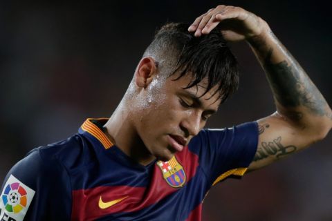 Neymar da Silva Santos Junior of FC Barcelona during the Joan Gamper Trophy match between Barcelona and AS Roma on August 5, 2015 at the Camp Nou stadium in Barcelona, Spain.(Photo by VI Images via Getty Images)