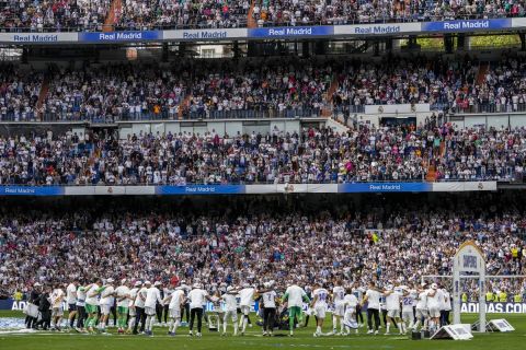 Οι παίκτες της Ρεάλ πανηγυρίζουν την κατάκτηση της La Liga 2021-2022 στο "Σαντιάγο Μπερναμπέου", Μαδρίτη | Σάββατο 30 Απριλίου 2022