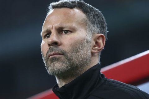 Wales' coach Ryan Giggs looks on during the match against China at the 2018 China Cup International Football Championship in Nanning in China's Guangxi province on Thursday, March 22, 2018. Wales defeated China in 6-0. (Color China Photo via AP) CHINA OUT