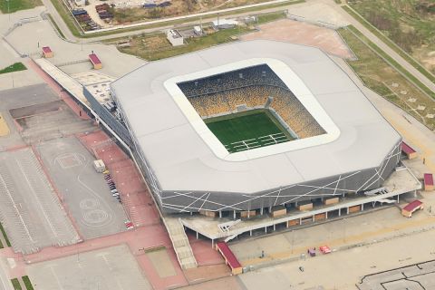 Πανοραμικό πλανο από την Arena Lviv στην Ουκρανία, ενός εκ των οκτώ γηπέδων που φιλοξένησαν αγώνες για το Euro 2012