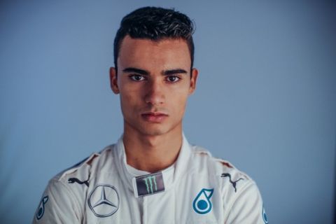 MONTMELO, SPAIN - FEBRUARY 20:  (EDITORS NOTE: This image was processed using digital filters) Pascal Wehrlein of Germany and Mercedes GP poses for a portrait during day three of Formula One Winter Testing at Circuit de Catalunya on February 21, 2015 in Montmelo, Spain.  (Photo by Mark Thompson/Getty Images)