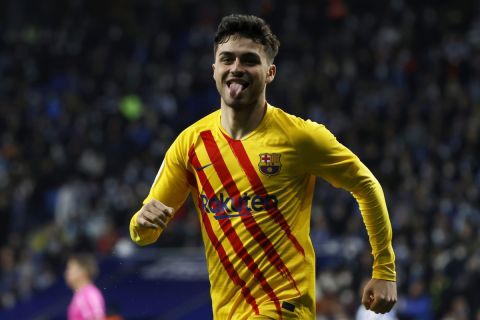 Ο Πέδρι πανηγυρίζει γκολ της Μπαρτσελόνα κόντρα στην Εσπανιόλ για την La Liga | 13 Φεβρουαρίου 2022