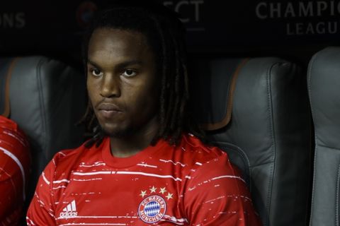 Bayern's Renato Sanches sits on the bench prior to the Champions League Group D soccer match between FC Bayern Munich and FK Rostov in Munich, Germany, Tuesday, Sept. 13, 2016. (AP Photo/Matthias Schrader)