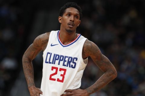 Los Angeles Clippers guard Lou Williams (23) in the second half of an NBA basketball game Tuesday, Feb. 27, 2018, in Denver. The Clippers prevailed 122-120. (AP Photo/David Zalubowski)