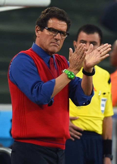 CURITIBA, BRAZIL - JUNE 26:  Head coach Fabio Capello of Russia looks on during the 2014 FIFA World Cup Brazil Group H match between Algeria and Russia at Arena da Baixada on June 26, 2014 in Curitiba, Brazil.  (Photo by Matthias Hangst/Getty Images)