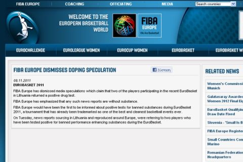 Διαψεύδει η FIBA Europe