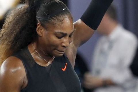 United States' Serena Williams celebrates after defeating her sister Venus during the women's singles final at the Australian Open tennis championships in Melbourne, Australia, Saturday, Jan. 28, 2017. (AP Photo/Kin Cheung)