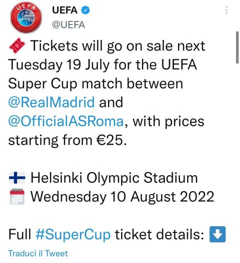 Γκάφα της UEFA με λάθος ζευγάρι στο Ευρωπαϊκό Super Cup