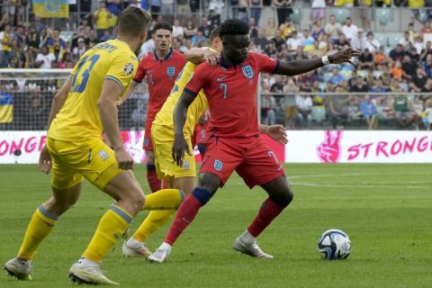 Ο Μπουκαγιό Σακά με τη φανέλα της εθνικής Αγγλίας σε ματς των προκριματικών του Euro απέναντι στην Ουκρανία | 9 Σεπτεμβρίου 2024