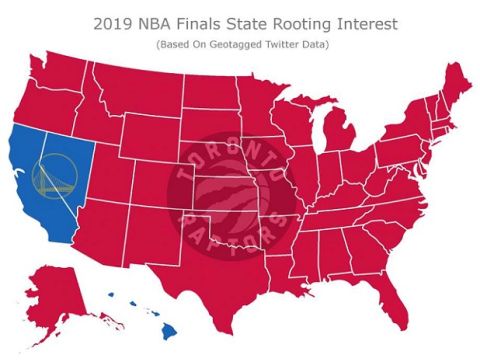 NBA Finals: Σχεδόν όλη η Αμερική στηρίζει το Τορόντο