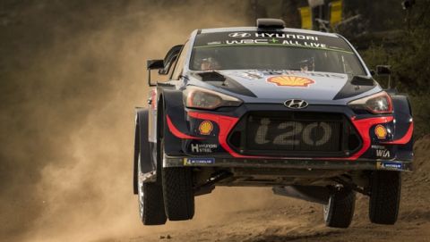 Thierry Neuville (BEL) performs during FIA World Rally Championship 2018 in Cordoba, Argentina on 26.04.2018