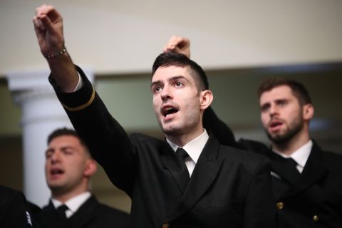 Miltos Tedoglou lors de sa prestation de serment