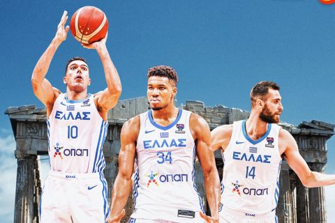 Εθνική Ελλάδας: Η φωτογραφία της FIBA με Αντετοκούνμπο, Σλούκα και Παπαγιάννη και φόντο την Ακρόπολη