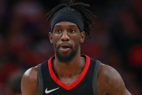 Houston Rockets guard Briante Weber (0) walks up court during the second half of an NBA basketball game against the Detroit Pistons, Saturday, Jan. 6, 2018, in Detroit. (AP Photo/Carlos Osorio)