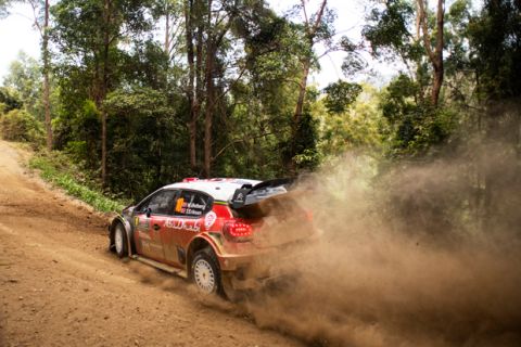 Mads Ostberg (NOR) performs during FIA World Rally Championship 2018 in Coffs Harbour, Australia on November 15, 2018