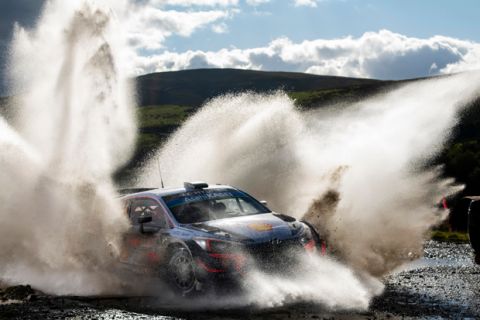 Thierry Neuville (BEL) performs during FIA World Rally Championship 2018 in Deeside, Great-Britain on October 6, 2018