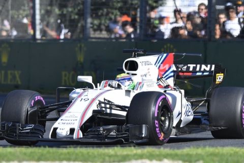 Williams driver Felipe Massa of Brazil steers his car during the Australian Formula One Grand Prix in Melbourne, Australia, Sunday, March 26, 2017. (AP Photo/Andy Brownbill)