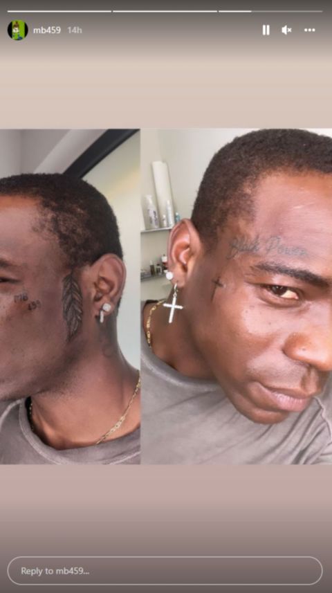 Ο Μπαλοτέλι "σκόραρε" με τα νέα τατουάζ που έκανε στο πρόσωπό του