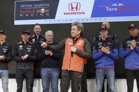 O Masashi Yamamoto της Honda σε παρουσίαση συνεργασίας με τη Red Bull Racing