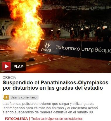 Τα ξένα ΜΜΕ για τα επεισόδια στο Παναθηναϊκός-Ολυμπιακός