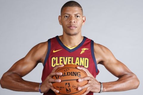 Cleveland Cavaliers' Edy Tavares poses for a portrait during the NBA basketball team media day, Monday, Sept. 25, 2017, in Independence, Ohio. (AP Photo/Ron Schwane)