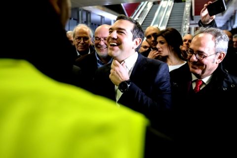 Ξενάγηση του Πρωθυπουργού, Αλέξη Τσίπρα στον πρώτο ολοκληρωμένο σταθμό του Μετρό της Θεσσαλονίκης, Συντριβάνι, Σάββατο 29 δεκεμβρίου 2018. (MOTION TEAM/ ΒΑΣΙΛΗΣ ΒΕΡΒΕΡΙΔΗΣ)