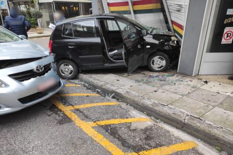 Το αυτοκίνητο του ποδοσφαιριστή του Παναιτωλικού μετά το ατύχημα