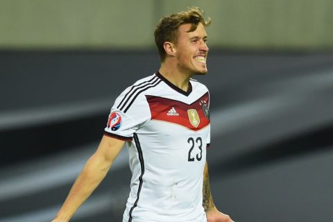 LEIPZIG, GERMANY - OCTOBER 11:  Max Kruse of Germany (23) celebrates as he scores their second goal during the UEFA EURO 2016 Group D qualifying match between Germany and Georgia at Stadium Leipzig on October 11, 2015 in Leipzig, Germany.  (Photo by Matthias Hangst/Bongarts/Getty Images)
